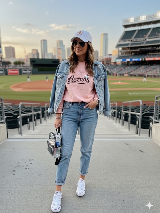 Source Unknown Tops - Hello Kitty Astros Long Sleeve Light Sweatshirt Sz M